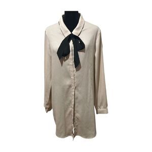 Urban Outfitters COPE Cream Tie-Neck Shirt Dress - Size M